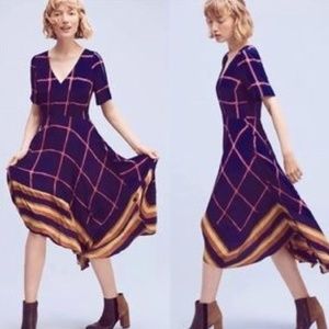 Anthropologie HD in Paris Striped Pane Midi Dress